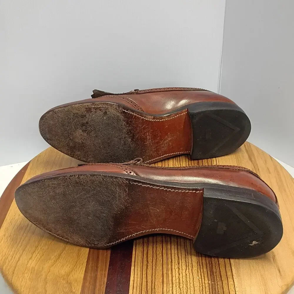 Allen Edmonds Bridgeton Leather Slip On Kiltie Tassel Shoes Loafers Size 10